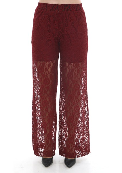 Şort Astarlı Bordo Dantel Pantolon modelleri