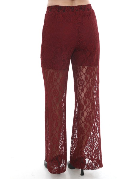 Şort Astarlı Bordo Dantel Pantolon fırsatları