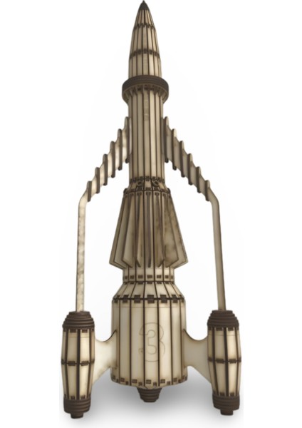 Thunderbird 3 Uzay Aracı Maketi - 373 Parça Ahşap 3D Puzzle - Tb3 Ssto Roket Modeli modelleri