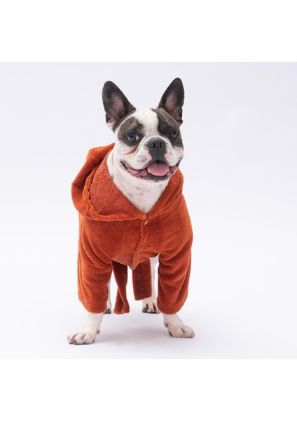 Kiremit Pattaya Köpek Bornozu-Köpek Kurulama Havlusu- Kedi Köpek Kıyafeti