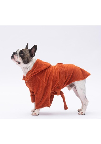 Kiremit Pattaya Köpek Bornozu-Köpek Kurulama Havlusu- Kedi Köpek Kıyafeti