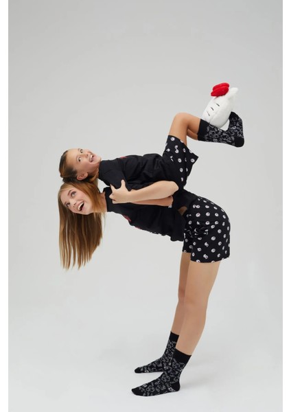 Kız Çocuk Kollu Şortlu Pamuklu Pijama Takımı