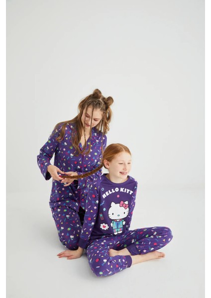 Kız Çocuk Kız Uzun Kol 100% Pamuklu Pijama Takımı