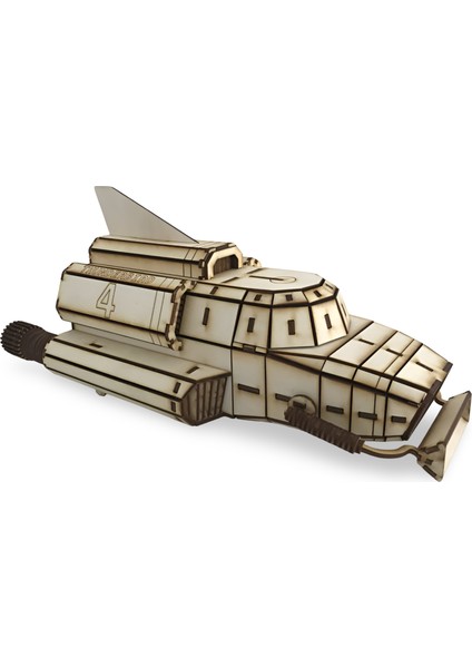 Thunderbird 4 Ahşap Su Altı Aracı Maketi - Ahşap Denizaltı Modeli - 212 Parça Dıy Set modelleri