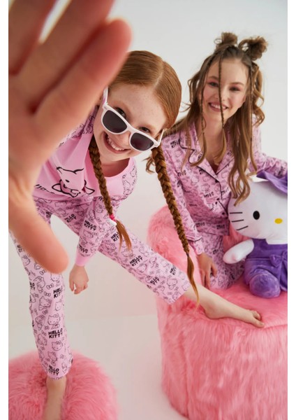 Kız Çocuk Pembe Kız Uzun Kol Pamuklu Pijama Takımı fırsatları