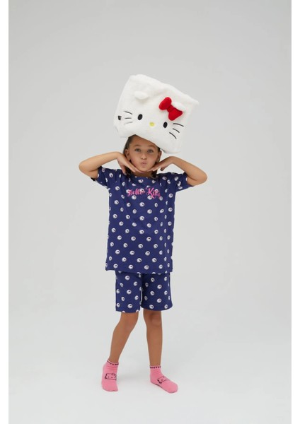 Kız Çocuk Kısa Şortlu Pamuklu Pijama Takımı
