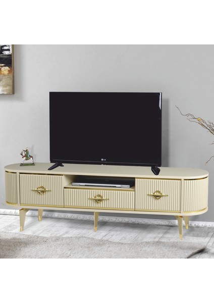 Duru Tv Sehpası - Cappuccino - Gold