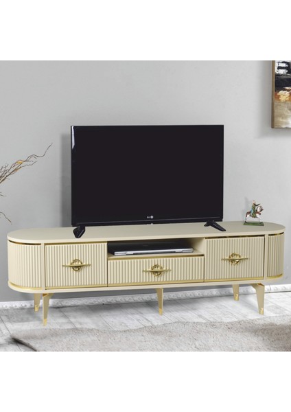Duru Tv Sehpası - Cappuccino - Gold