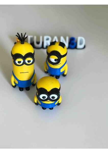 🟡 3D Baskı Minion Figür Seti - 3'lü 🟦