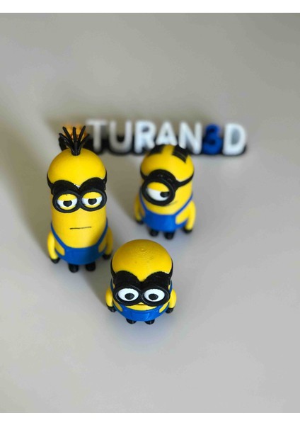 🟡 3D Baskı Minion Figür Seti - 3'lü 🟦 modelleri