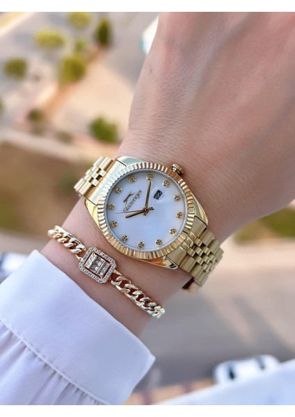 Çelik Kordon 5 Atm Suya Dayanıklı 2 Yıl Garantili Kadın Kol Saati+Bileklik BSL.09.2240.08 fiyatları