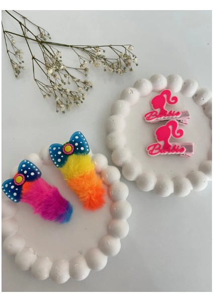 Kız Çocuk Peluş ve 2 Çift Toka Seti