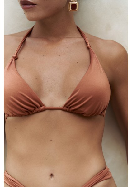 Dahlia Askısı Düğüm Detaylı Kiremit Bikini Üstü fırsatları