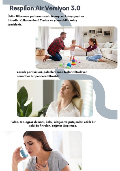 Yeni Nesil Sineklik | Pencere Toz Polen Koku Filtresi | Rulo Sineklik | Respilon Odera Window Air Filter