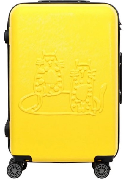 Design Cats Sarı Orta Boy 24" Valiz Koleksiyon 1 Adet