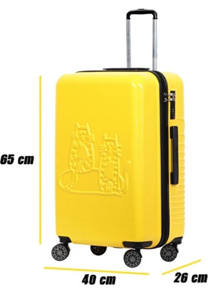 Design Cats Sarı Orta Boy 24" Valiz Koleksiyon 1 Adet indirimleri