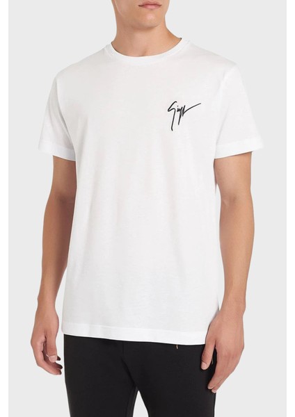 Logolu Pamuklu Regular Fit Bisiklet Yaka T Shirt Erkek T Shirt IRU0007
