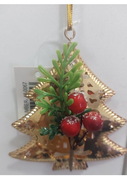 10X9CM Asmalık Çam Ağaç Metal Süs Yılbaşı Trend Obje 1 Adet