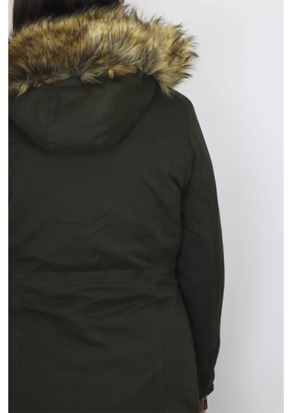 Fistan Store Kadın Hakim Yaka Dar Kalıp Kapüşonlu Çıtçıt Kapamalı Kışlık Keten Kaban indirimleri