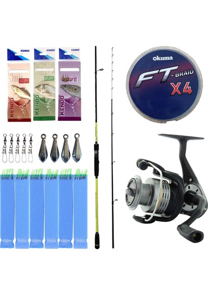Hazır Tekne Oltası Seti Okuma Orata Tekne Kamışı 202CM 150-200GR 2 Parça Olta Kamışı&okuma Revenger 55 Fd Olta Makinesi