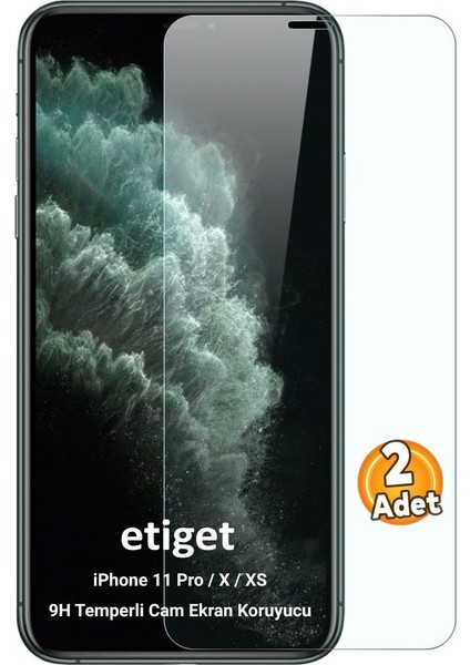 iPhone 11 Pro Temperli 9H Cam Ekran Koruyucu (2 ADET