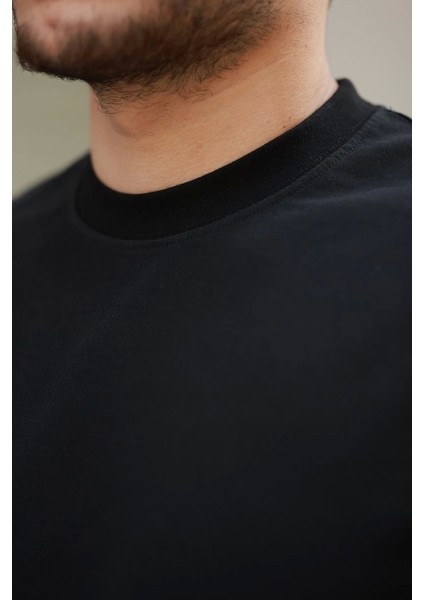 Erkek Basic Oversize Double Face Kumaş Kısa Kollu Tshirt modelleri