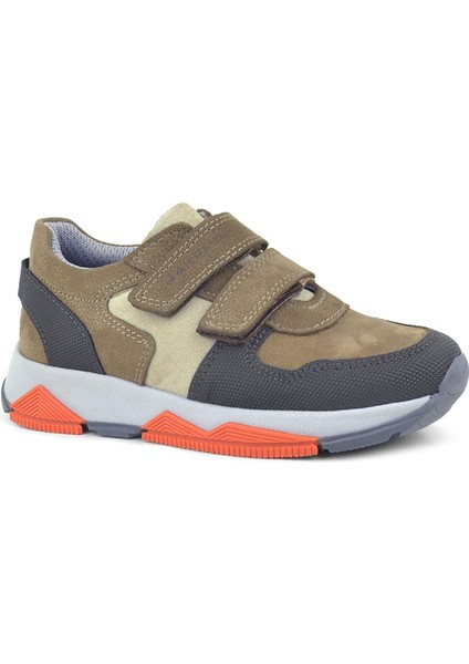 Hakiki Deri Kahverengi Çocuk Sneakers Spor Ayakkabı