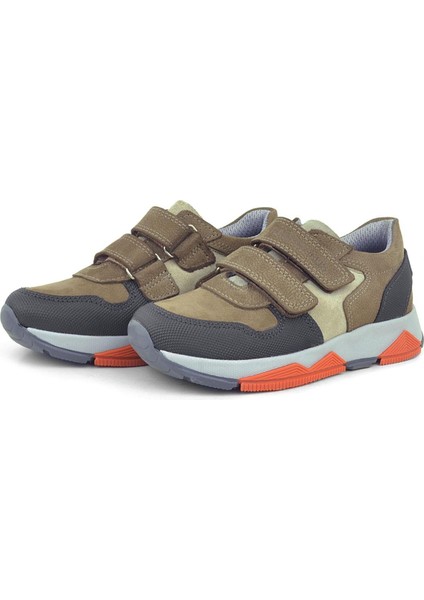 Hakiki Deri Kahverengi Çocuk Sneakers Spor Ayakkabı modelleri