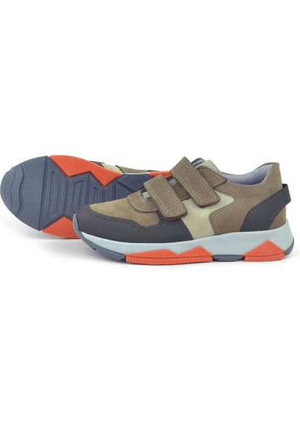Hakiki Deri Kahverengi Çocuk Sneakers Spor Ayakkabı fırsatları