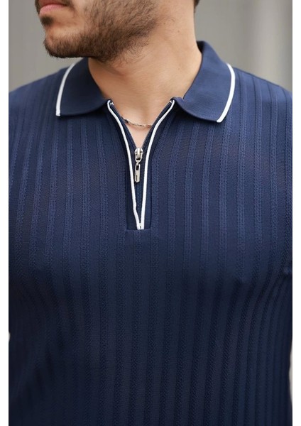 Erkek Fermuarlı Yakalı Kısa Kollu T-Shirt modelleri