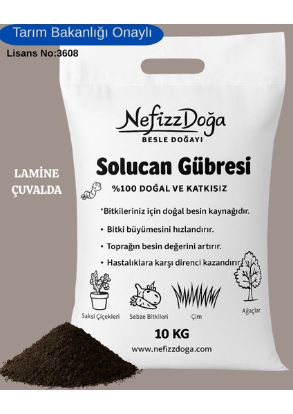 %100 Doğal Solucan Gübresi-10 kg (20 Lt)