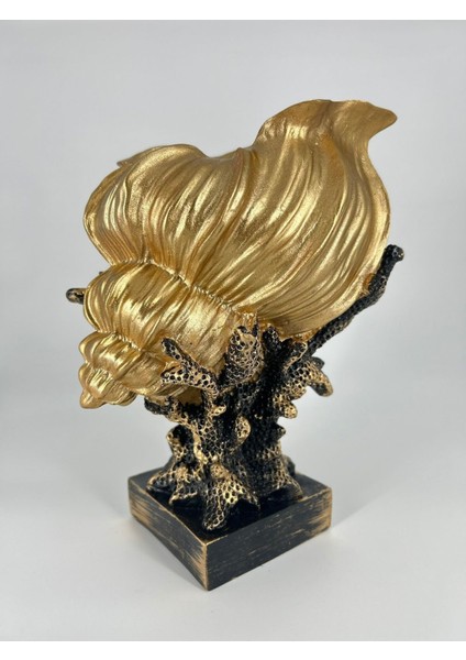 El Yapımı Polyester Gold Kaplama Istiridye Mercan Dekoratif Biblo fırsatları
