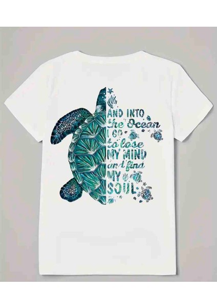 Ocean Baskılı Özel Tasarım Oversize Tshirt