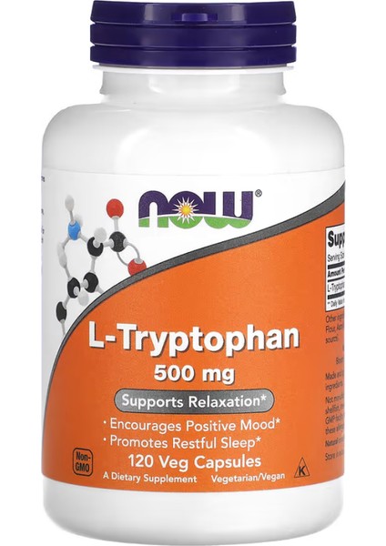 L-Tryptophan, 120 Veg Capsules (500 Mg Per Capsule)