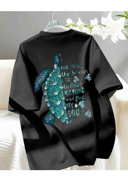 Ocean Baskılı Özel Tasarım Oversize Tshirt