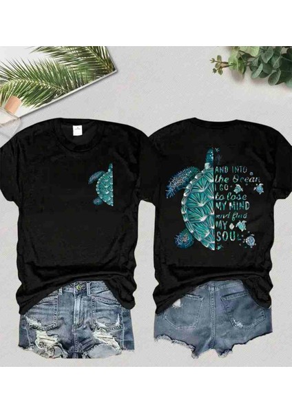 Ocean Baskılı Özel Tasarım Oversize Tshirt