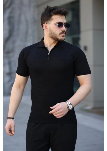 Erkek Viskon Kumaş Polo Yaka Desenli Tişört fiyatları