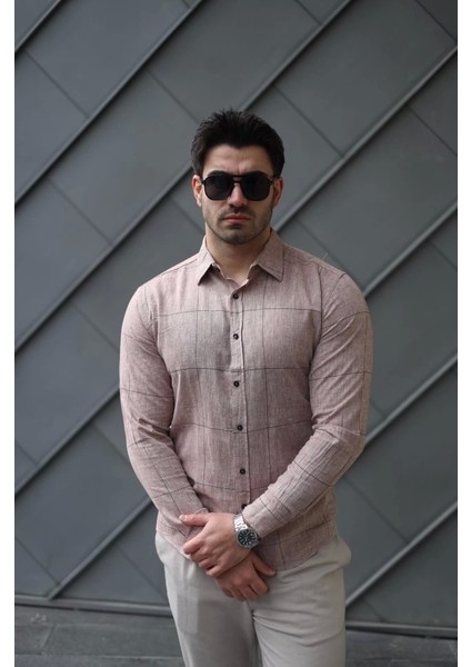 Erkek Pamuklu Keten Kumaş Gömlek fiyatları