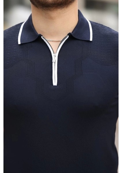 Erkek Polo Yaka Yarım Fermuar Tişört modelleri