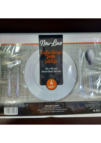 Amerikan Servis Set Placemats 30X45CM 4'lü %75 Green Pvc %27 Polyester modelleri