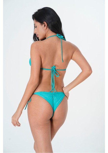 2025 Kreasyonu Açık Mavi Düz Üçgen Brazilian Bikini Takımı fiyatları