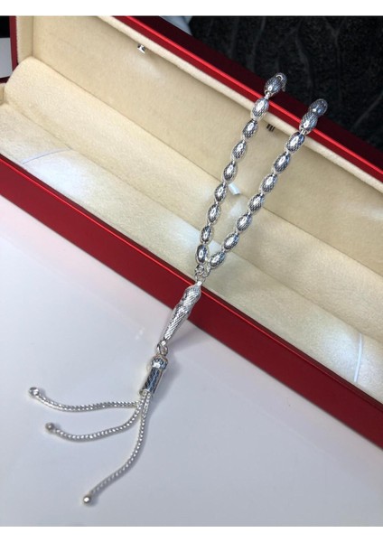 Erkek Gümüş Tesbih • Arpa Kesim Noktalı Orta Boy 18 gr Işıklı Kutuda fırsatları