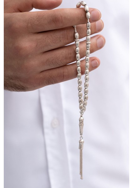 Erkek Gümüş Tesbih • Arpa Kesim Noktalı Orta Boy 18 gr Işıklı Kutuda indirimleri