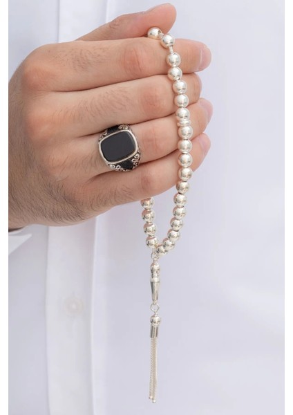 Erkek Gümüş Tesbih • Düz Küre Orta Boy 21-23 gr Işıklı Kutuda fiyatları