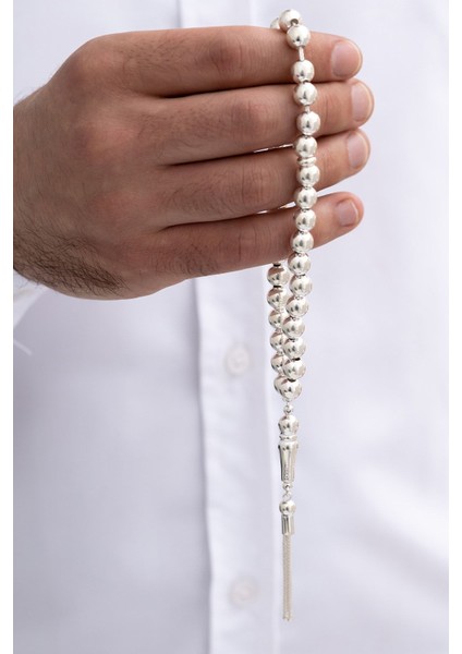 Erkek Gümüş Tesbih • Düz Küre Orta Boy 21-23 gr Işıklı Kutuda fırsatları