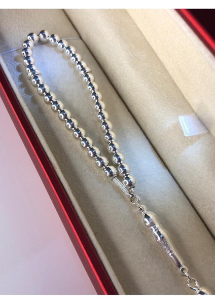 Erkek Gümüş Tesbih • Düz Küre Küçük Boy 18GR Işıklı Kutuda modelleri