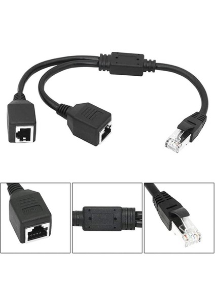 PM-25434 Erkek RJ45 To 2x Dişi Splitter Ethernet Çoklayıcı