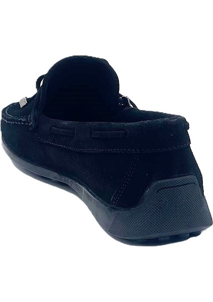 14904 S Erkek Loafer Babet Ayakkabı Nubuk Siyah fırsatları