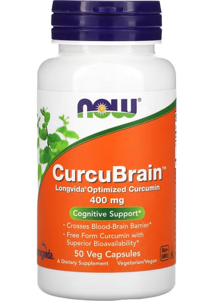 Curcubrain, Cognitive Support, 400 Mg, 50 Veg Capsules
