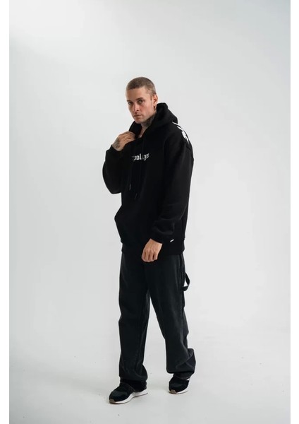 Kapşonlu Double Oversize Dijital Patchli Sweatshirt - Siyah fiyatları